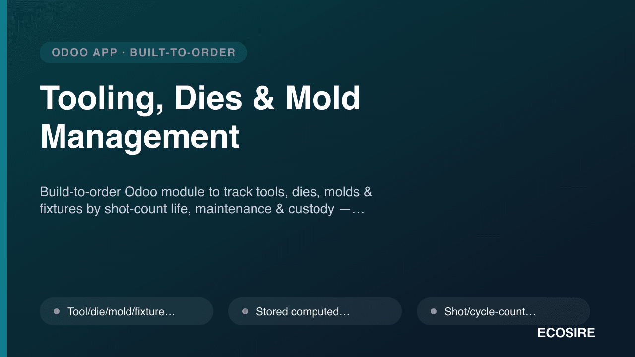 Tooling, Dies & Mold Management