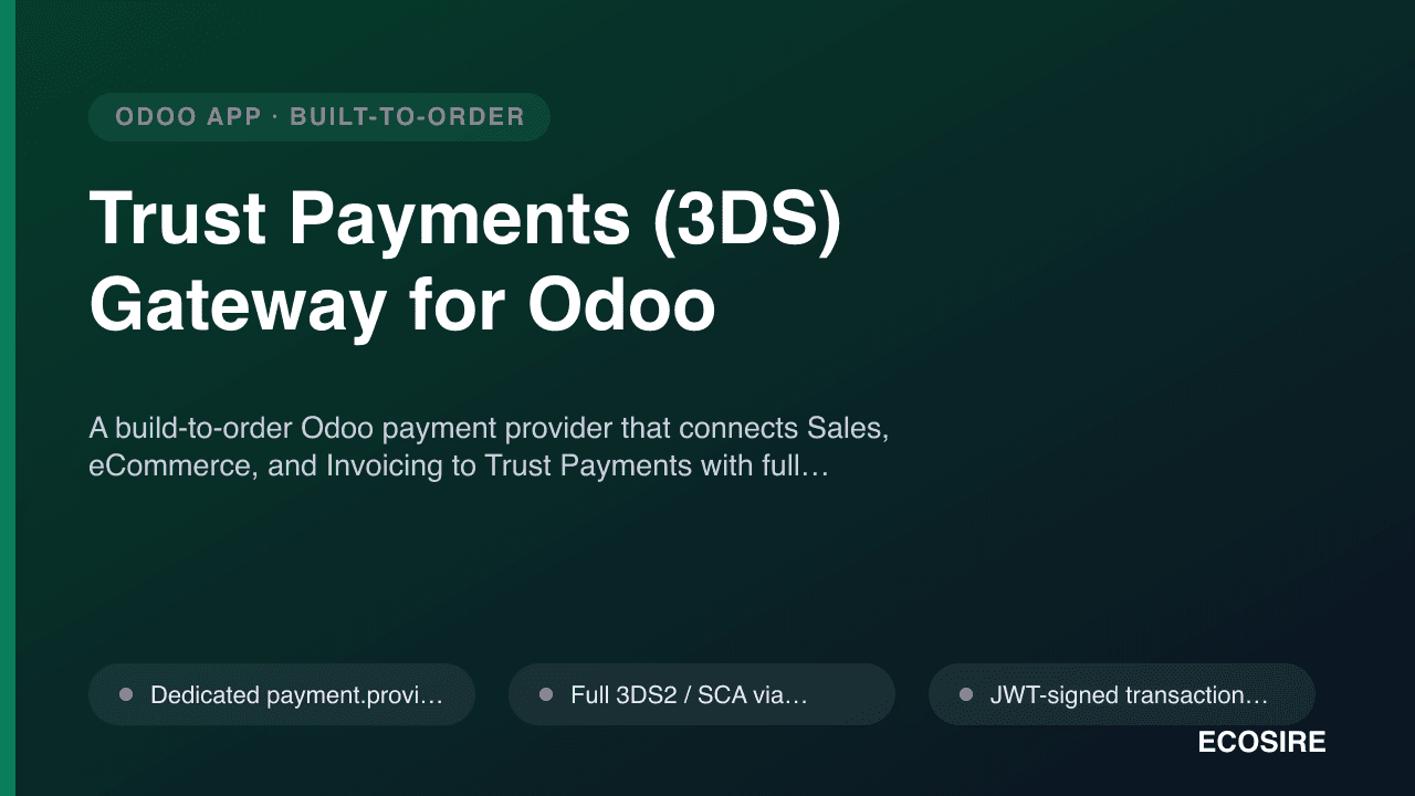 Trust Payments (3DS) Gateway for Odoo