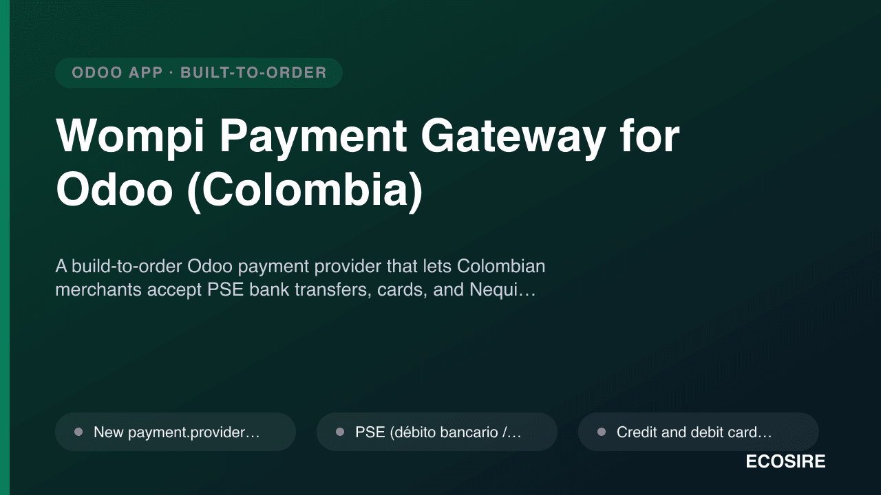 Wompi Payment Gateway for Odoo (Colombia)