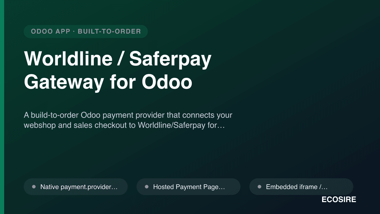 Worldline / Saferpay Gateway for Odoo