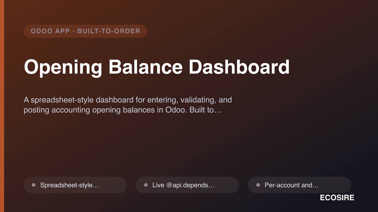 Opening Balance Dashboard