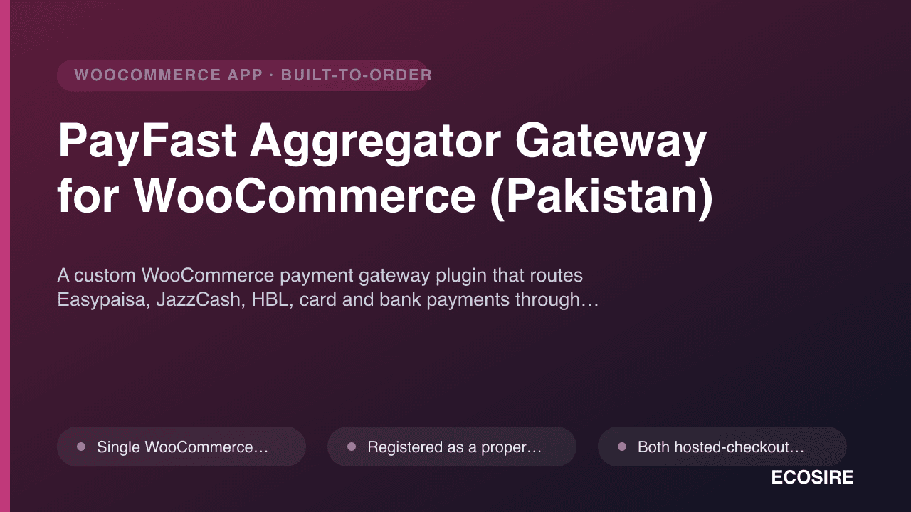 PayFast Aggregator Gateway for WooCommerce (Pakistan)