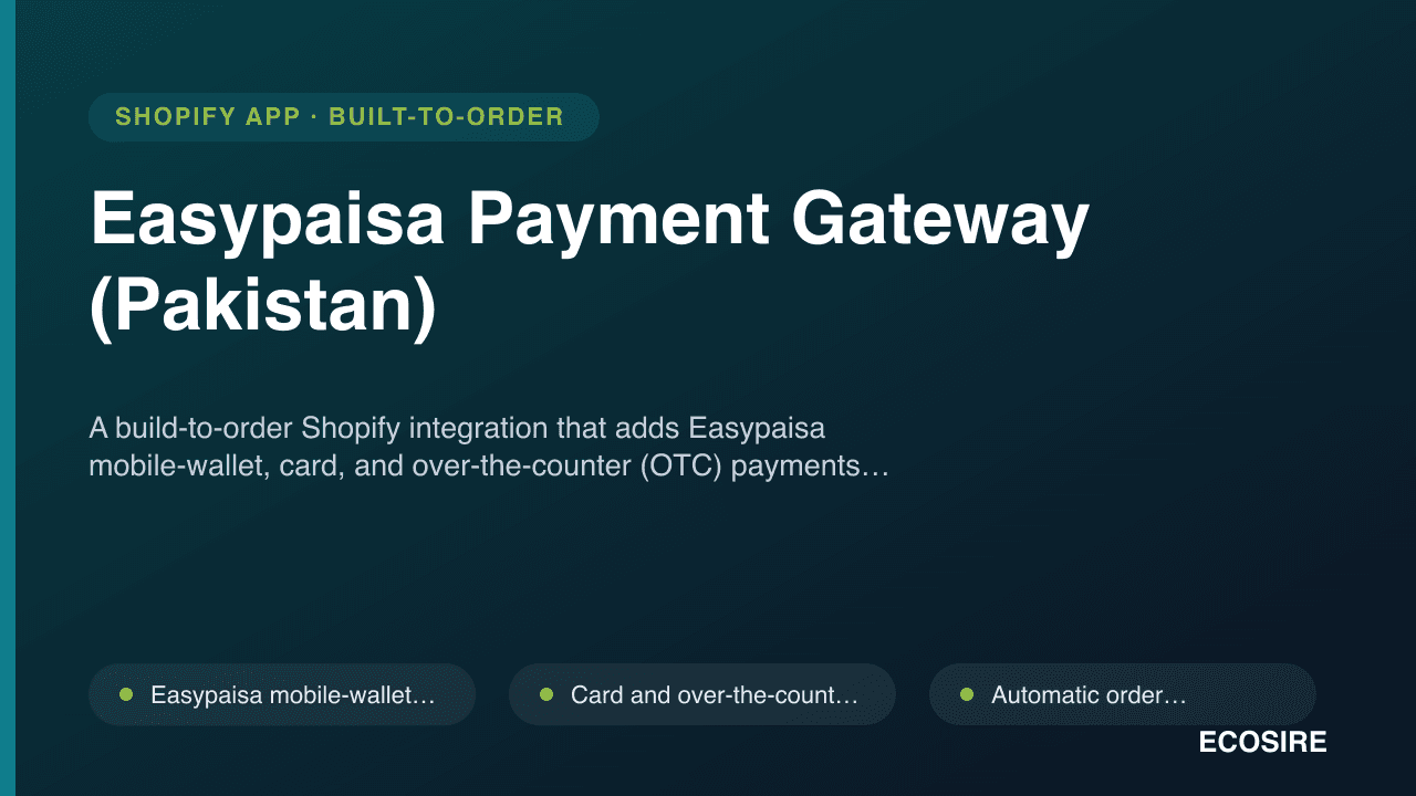 Easypaisa Payment Gateway (Pakistan)