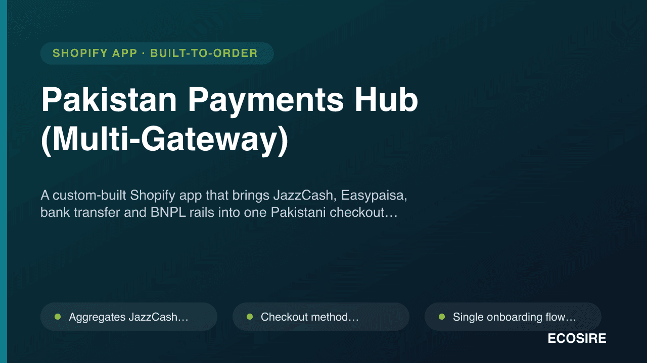 Pakistan Payments Hub (Multi-Gateway)