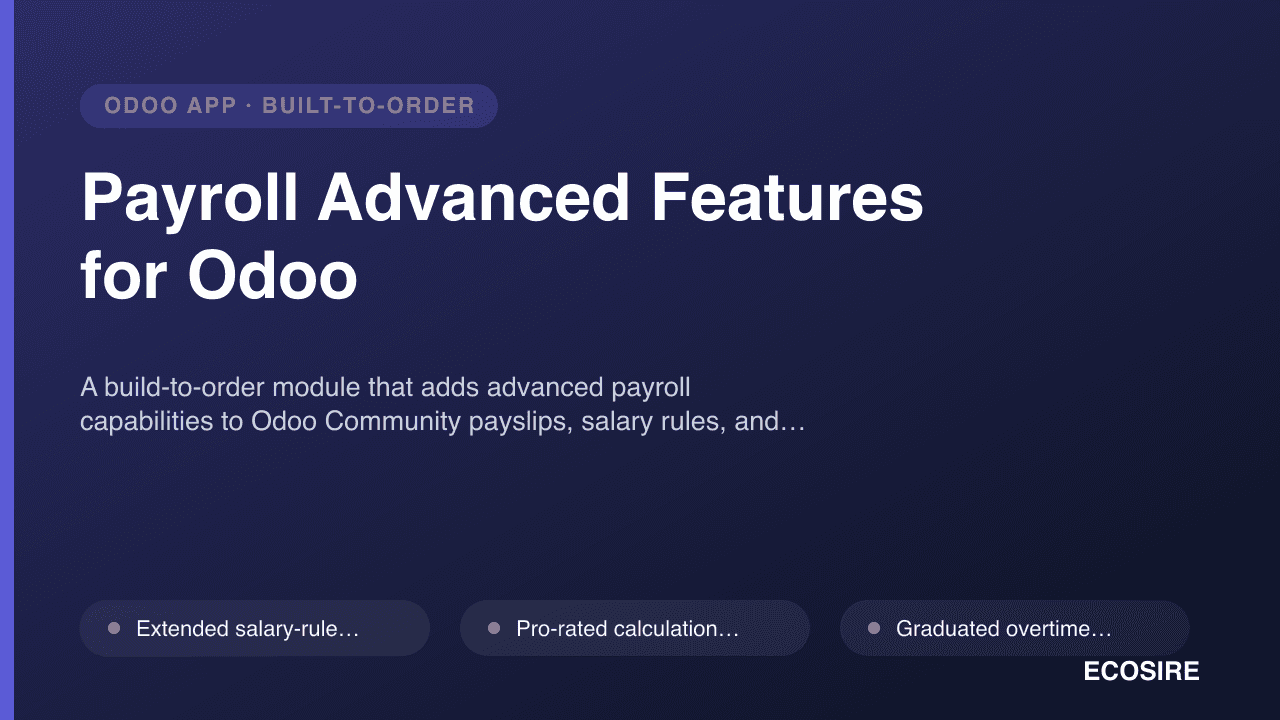 Payroll Advanced Features for Odoo