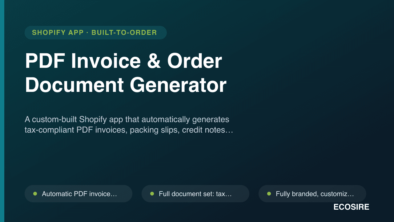 PDF Invoice & Order Document Generator
