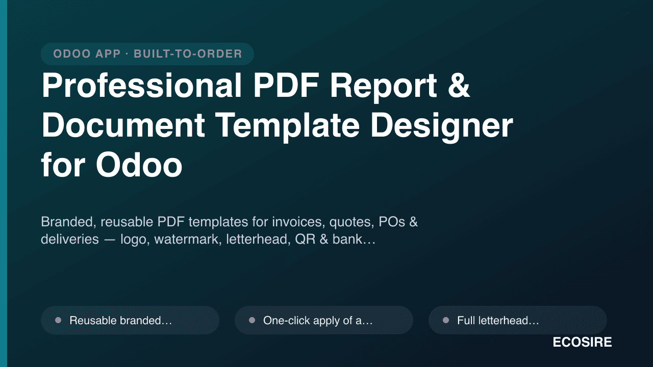 Professional PDF Report & Document Template Designer for Odoo