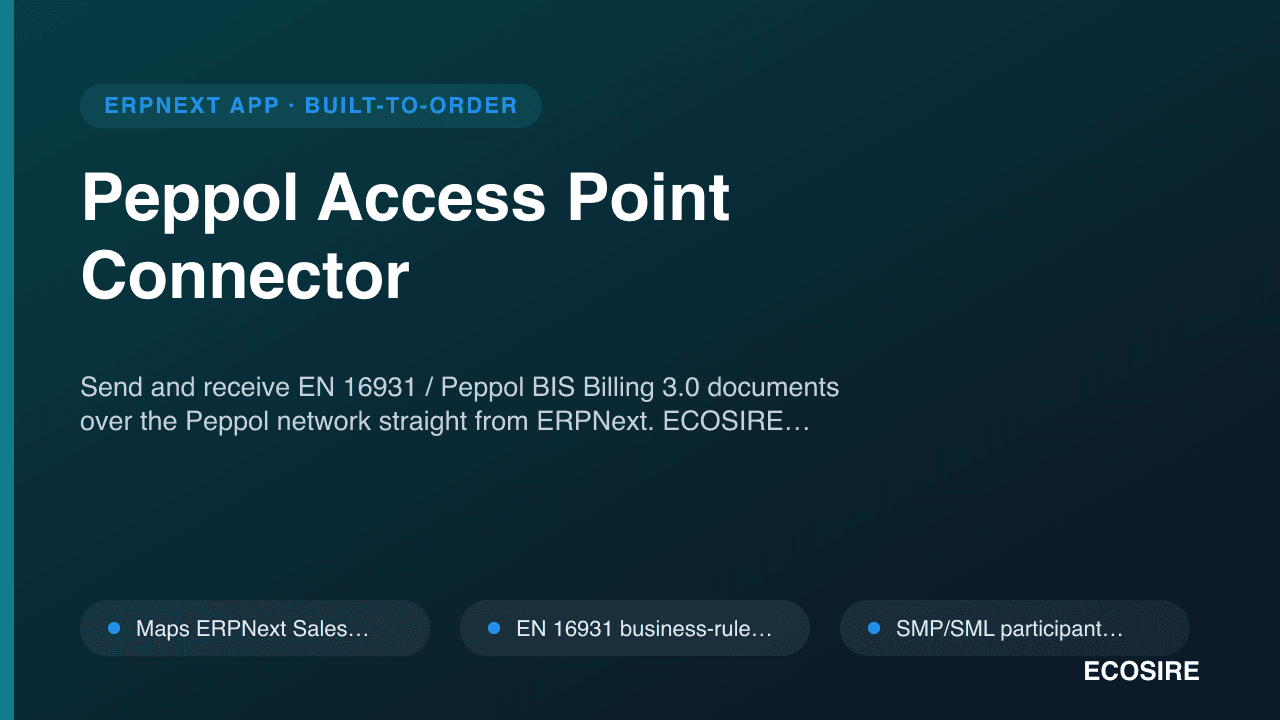 Peppol Access Point Connector — Send and receive EN 16931 / Peppol BIS Billing 3