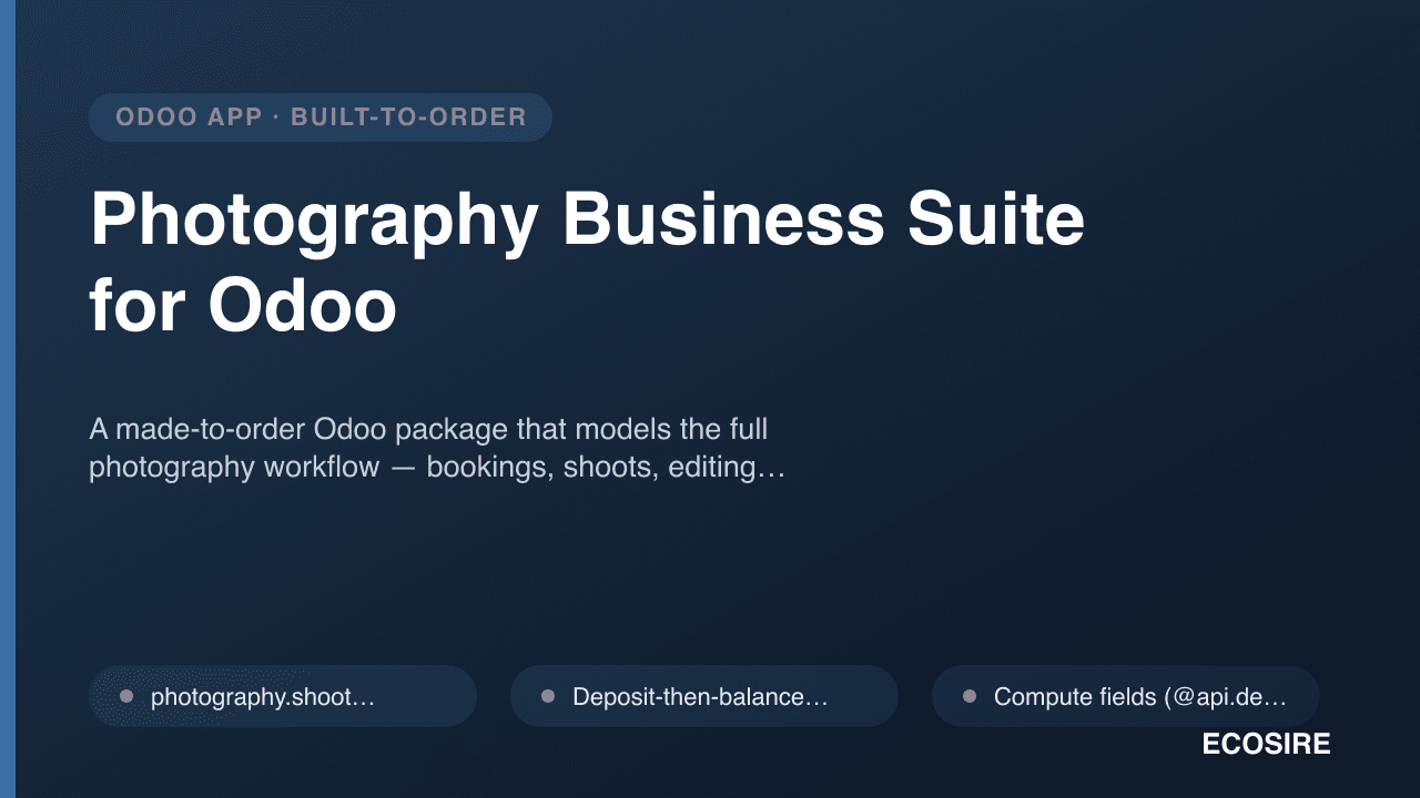 Photography Business Suite for Odoo