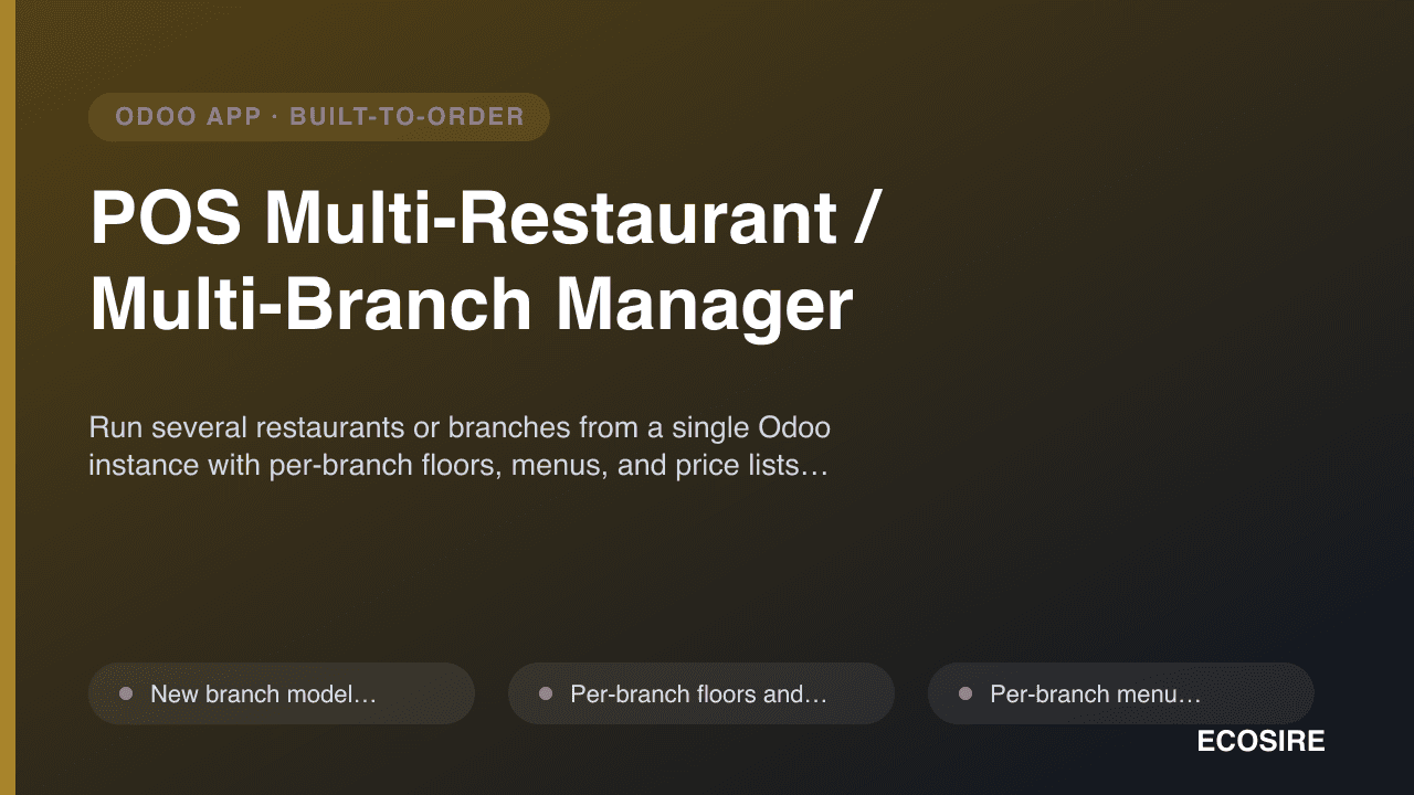 POS Multi-Restaurant / Multi-Branch Manager
