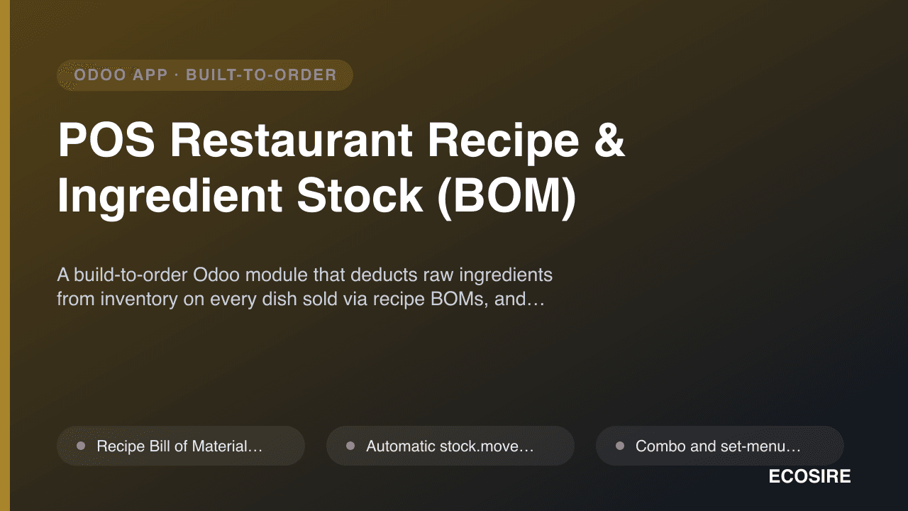 POS Restaurant Recipe & Ingredient Stock (BOM)