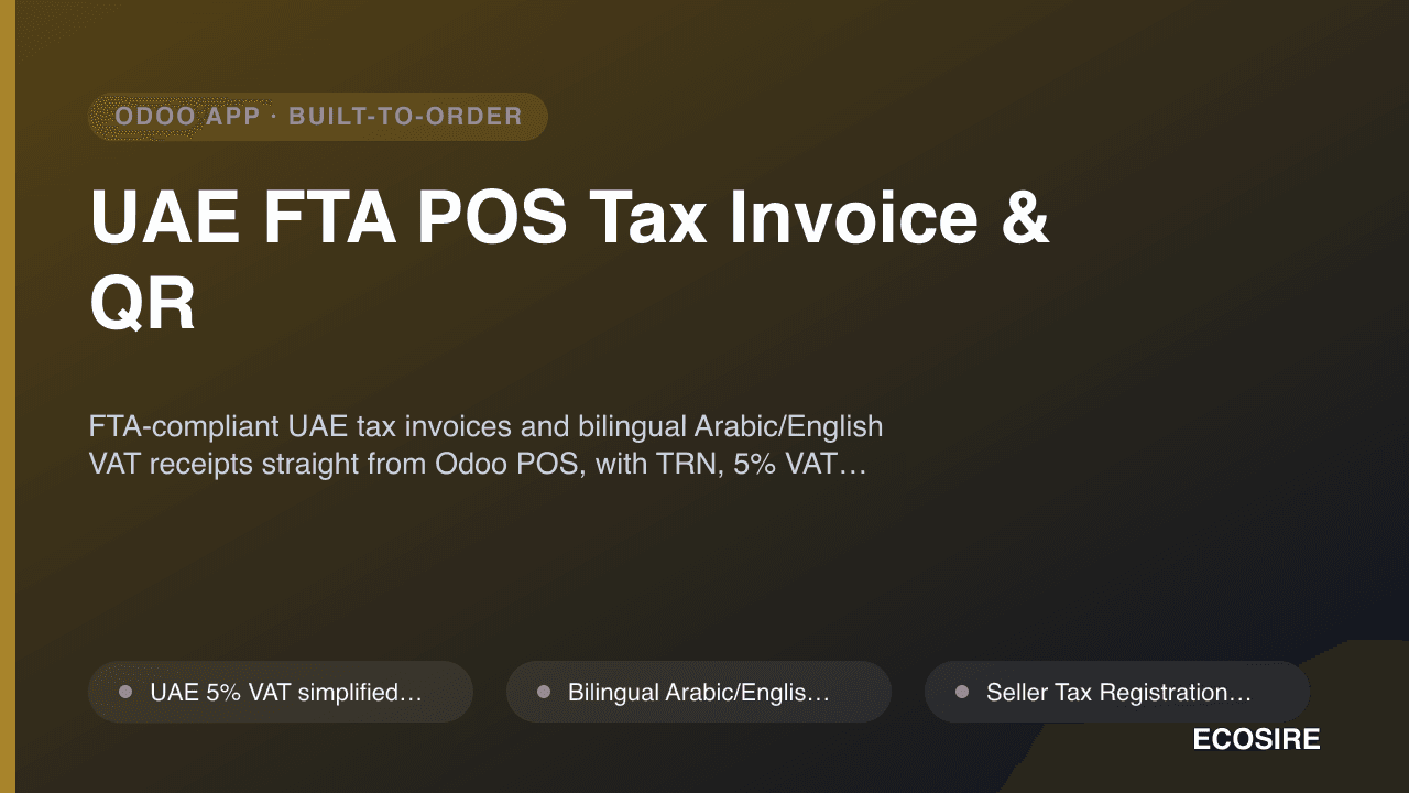 UAE FTA POS Tax Invoice & QR