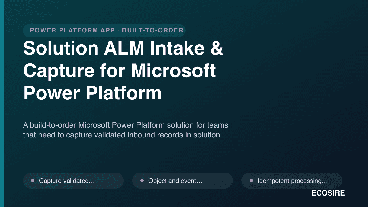 Solution ALM Intake & Capture for Microsoft Power Platform