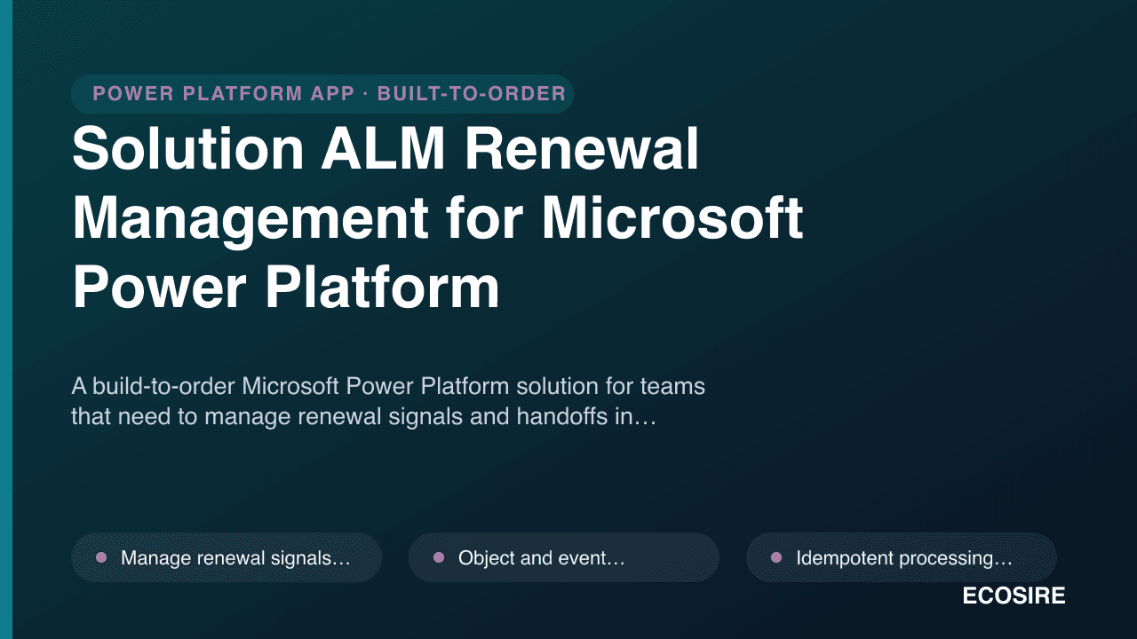 Solution ALM Renewal Management for Microsoft Power Platform