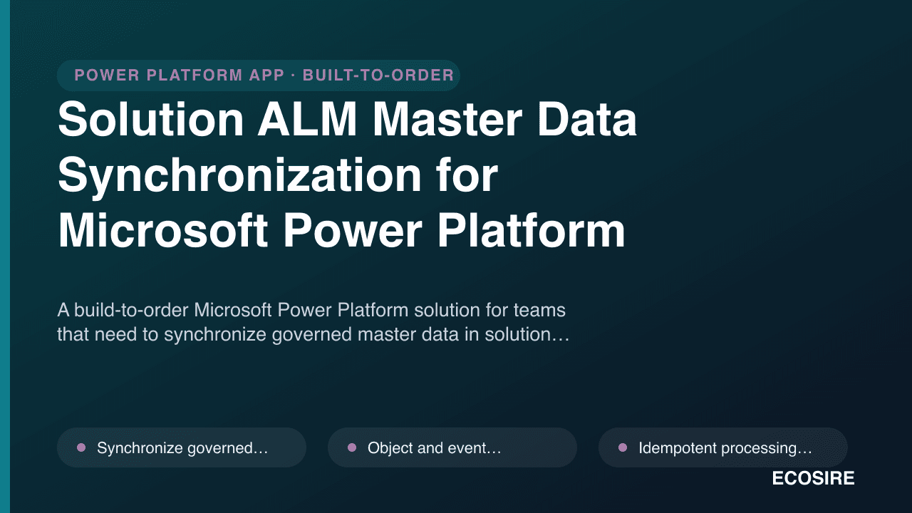 Solution ALM Master Data Synchronization for Microsoft Power Platform