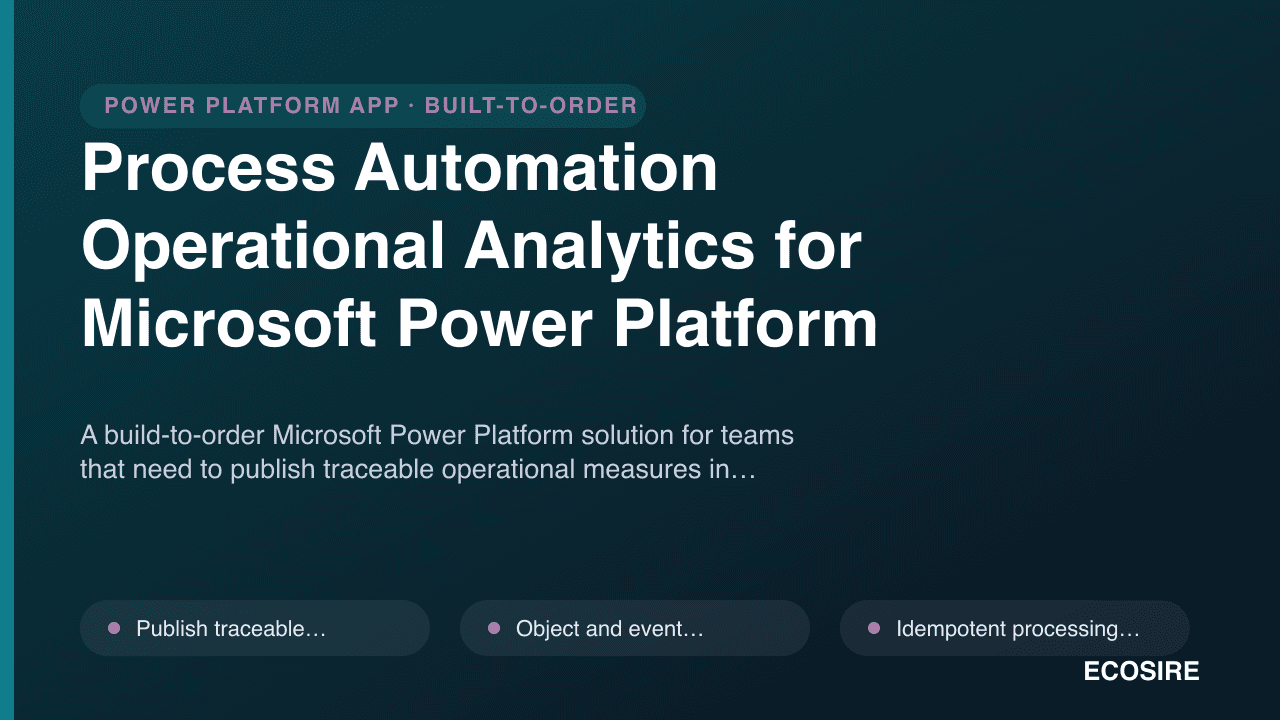 Process Automation Operational Analytics for Microsoft Power Platform