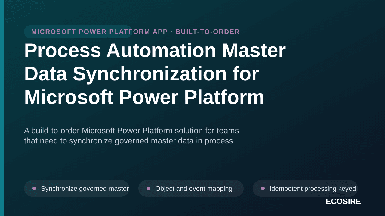 Process Automation Master Data Synchronization for Microsoft Power Platform