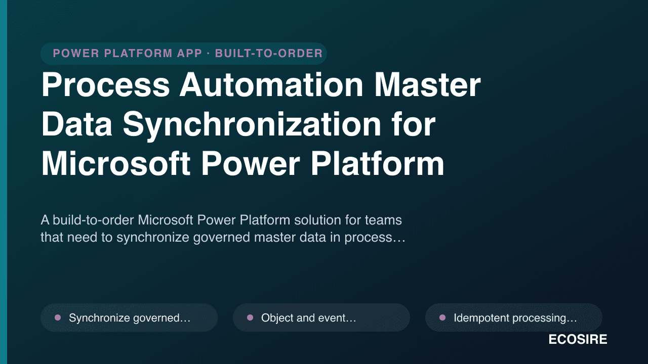 Process Automation Master Data Synchronization for Microsoft Power Platform