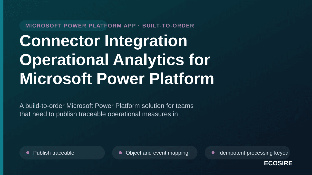 Connector Integration Operational Analytics for Microsoft Power Platform