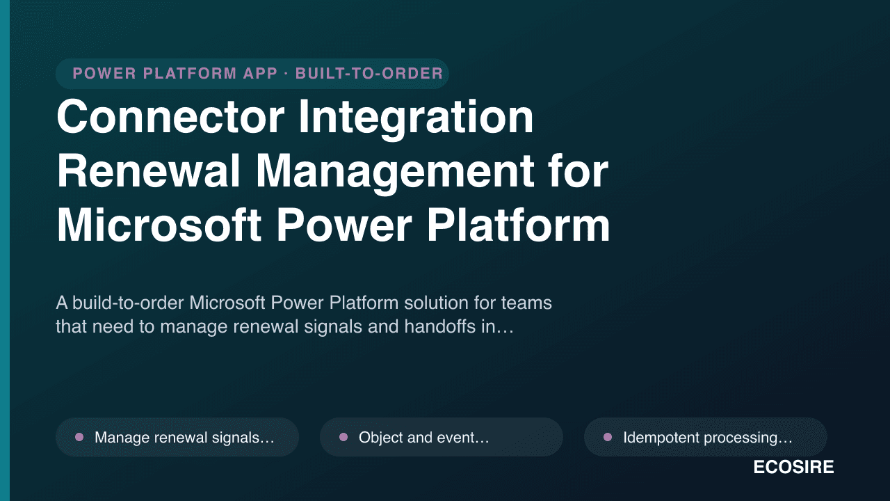 Connector Integration Renewal Management for Microsoft Power Platform