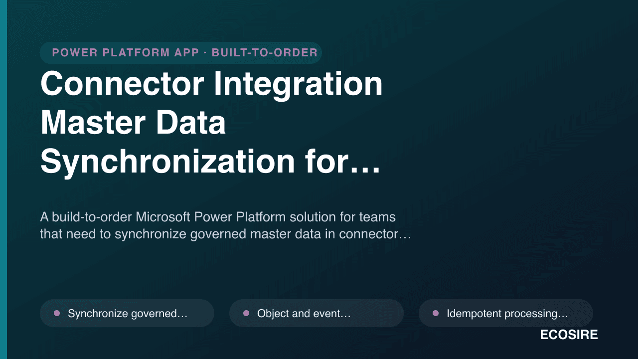 Connector Integration Master Data Synchronization for Microsoft Power Platform