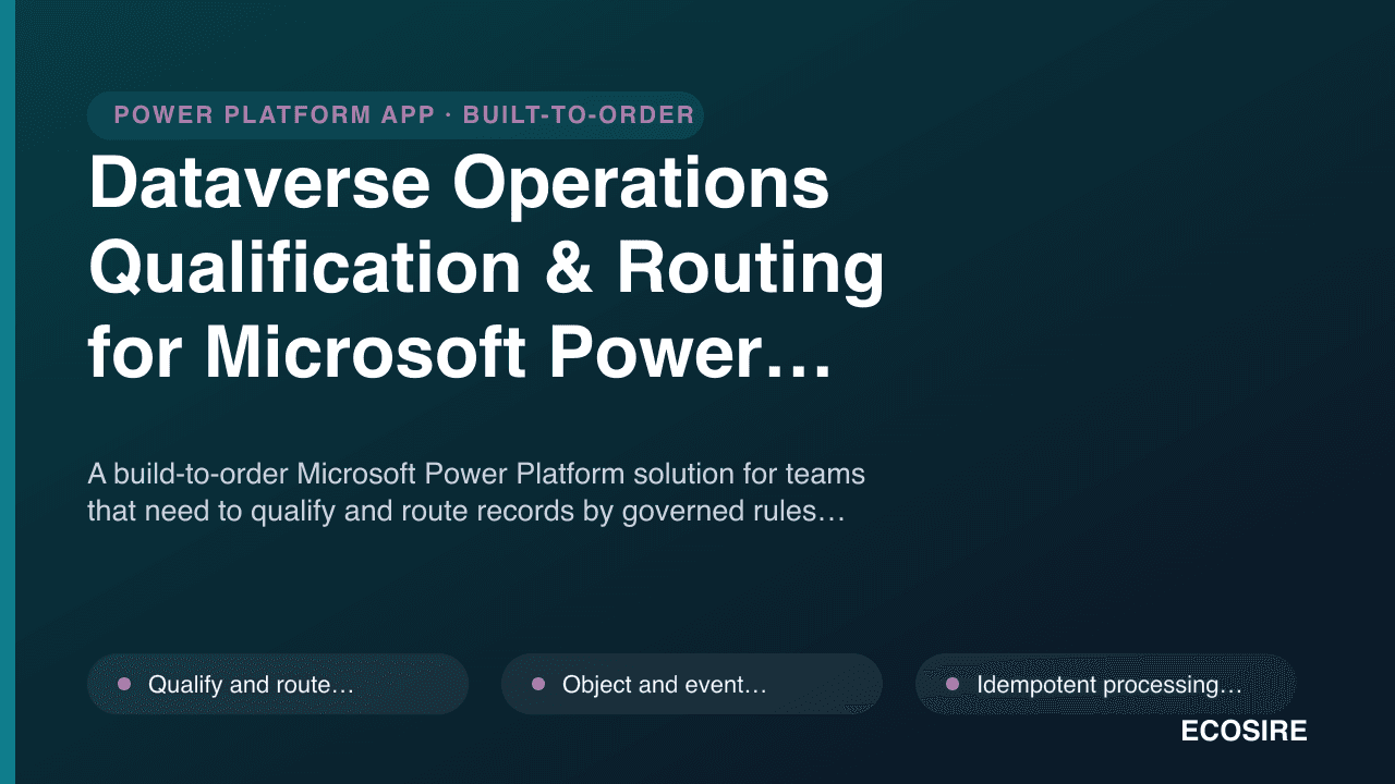 Dataverse Operations Qualification & Routing for Microsoft Power Platform