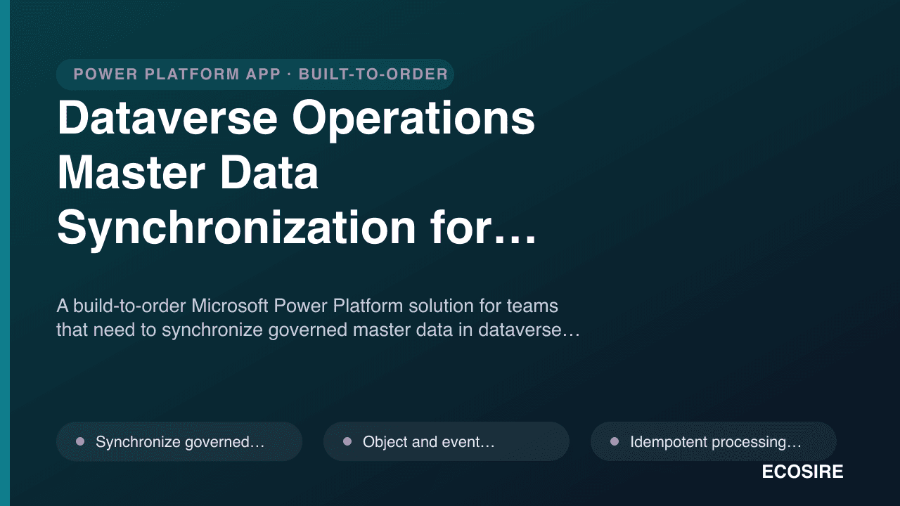 Dataverse Operations Master Data Synchronization for Microsoft Power Platform