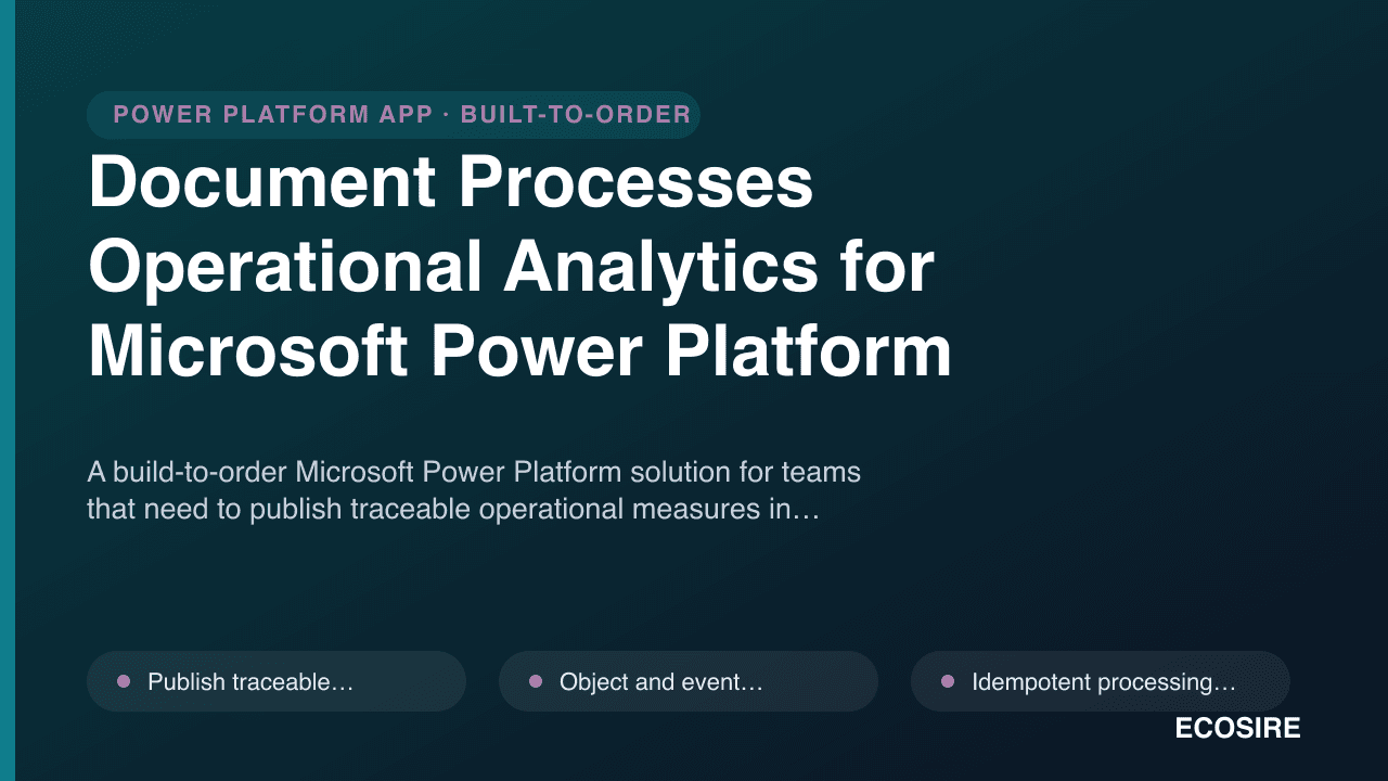 Document Processes Operational Analytics for Microsoft Power Platform