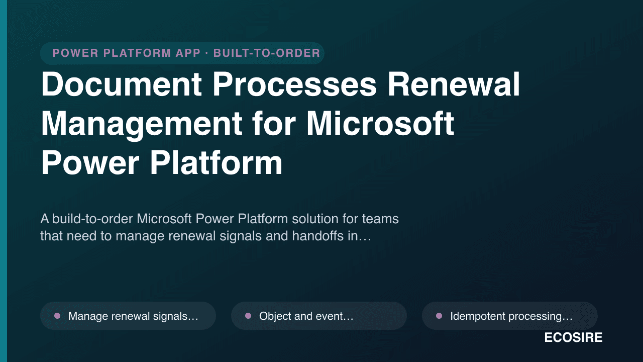 Document Processes Renewal Management for Microsoft Power Platform