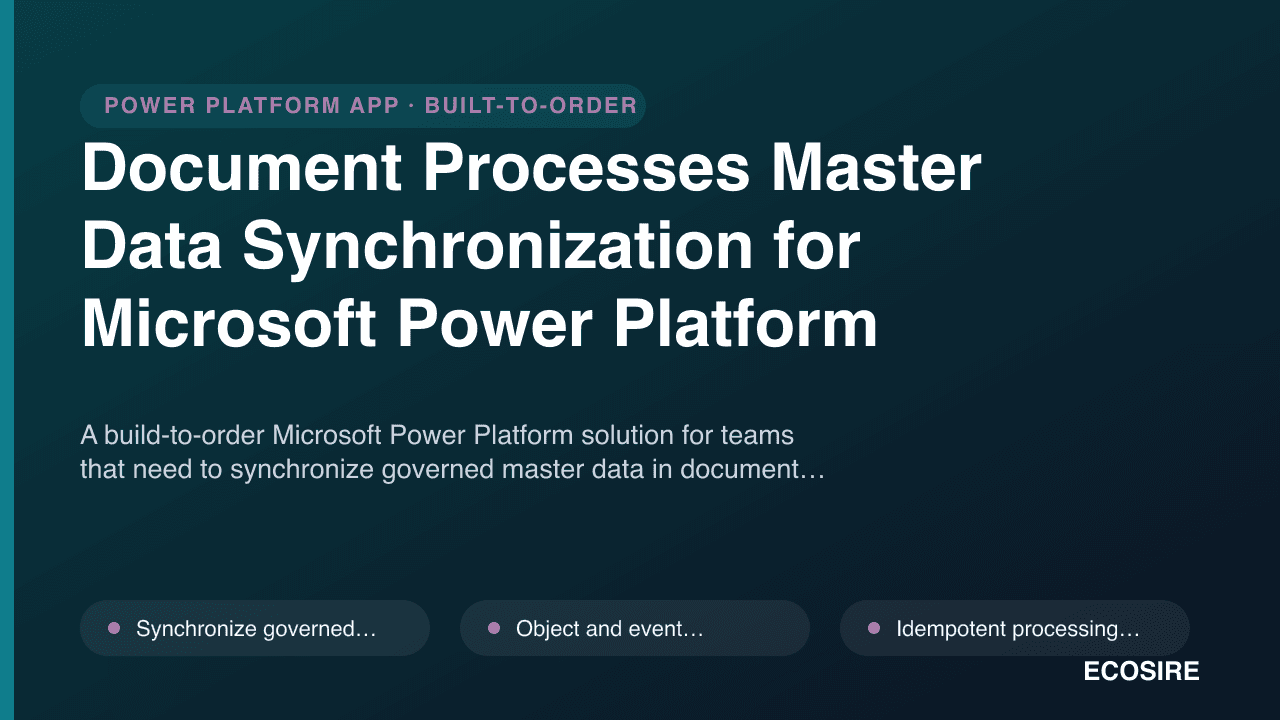 Document Processes Master Data Synchronization for Microsoft Power Platform