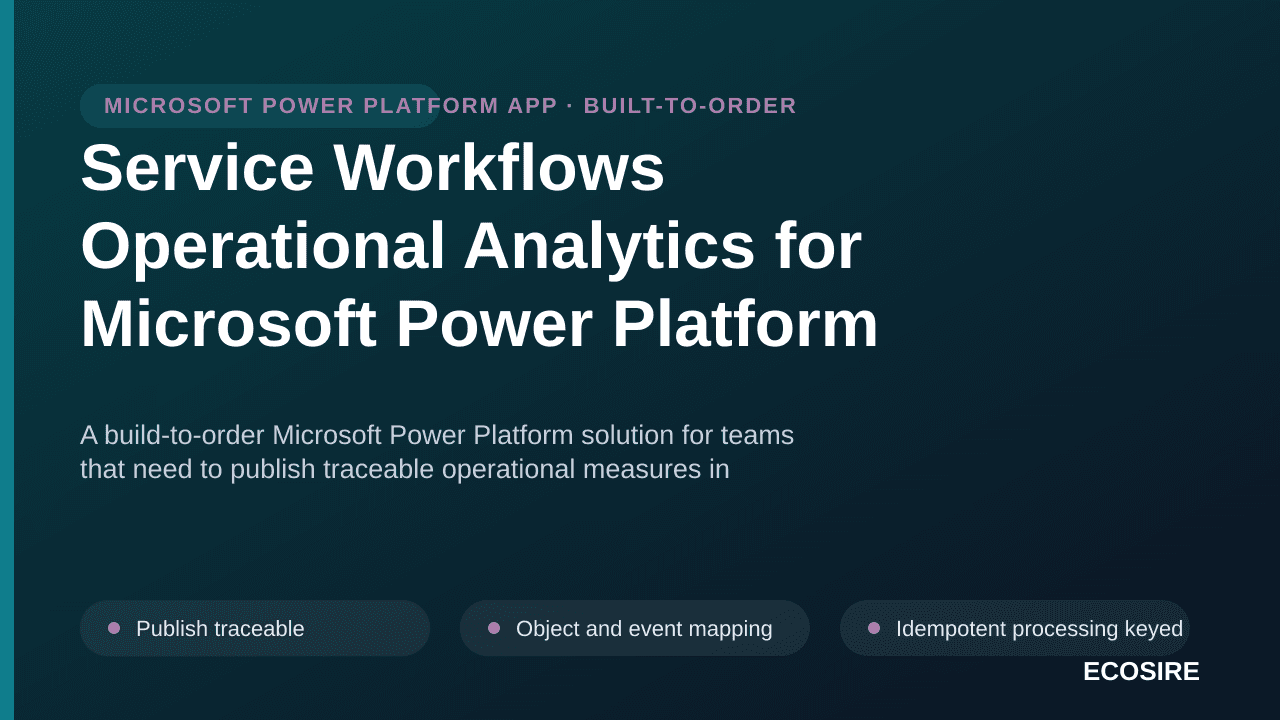 Service Workflows Operational Analytics for Microsoft Power Platform