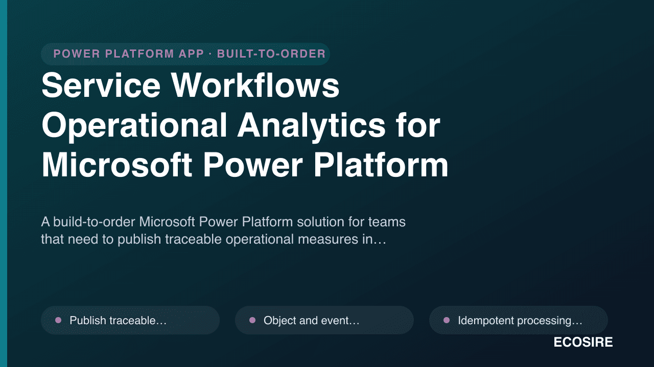 Service Workflows Operational Analytics for Microsoft Power Platform