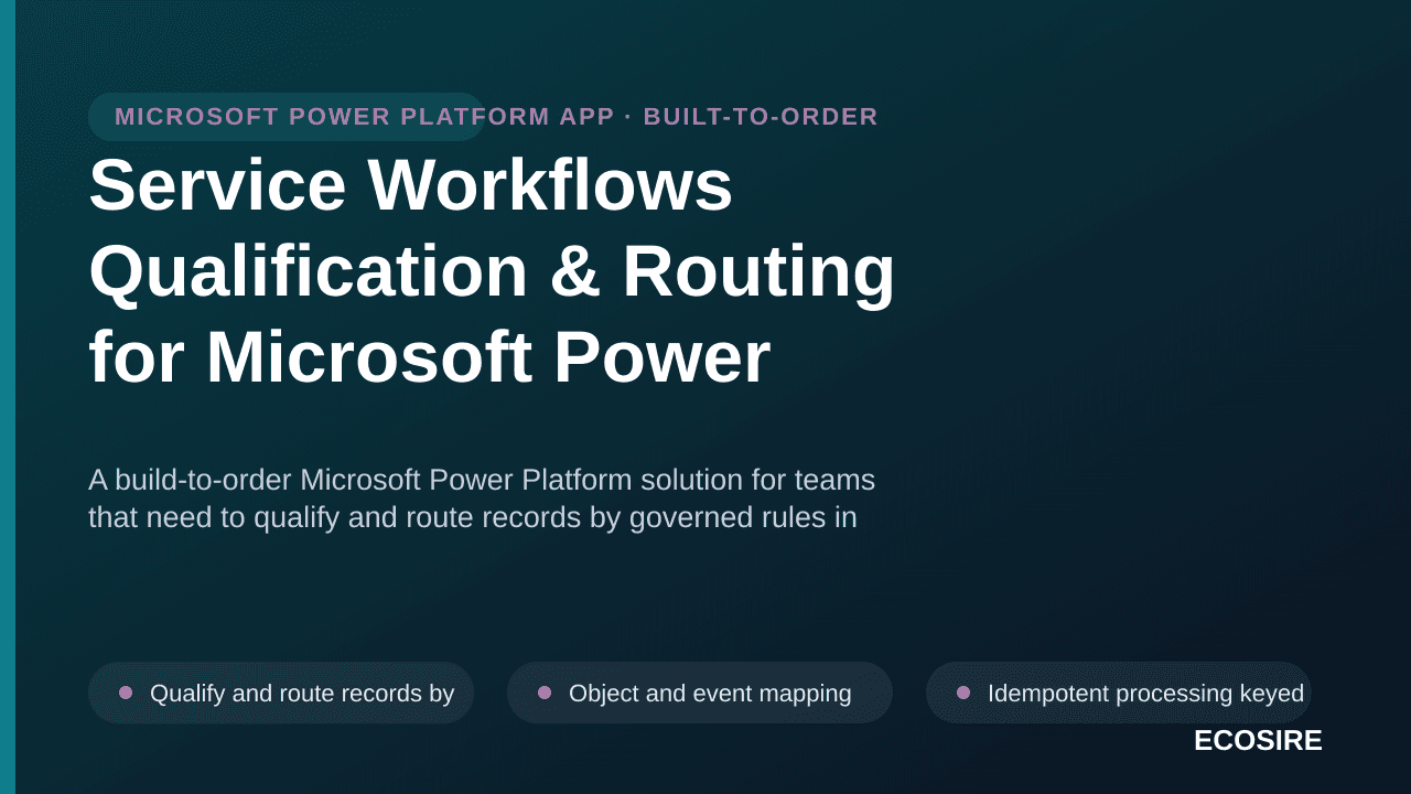 Service Workflows Qualification & Routing for Microsoft Power Platform