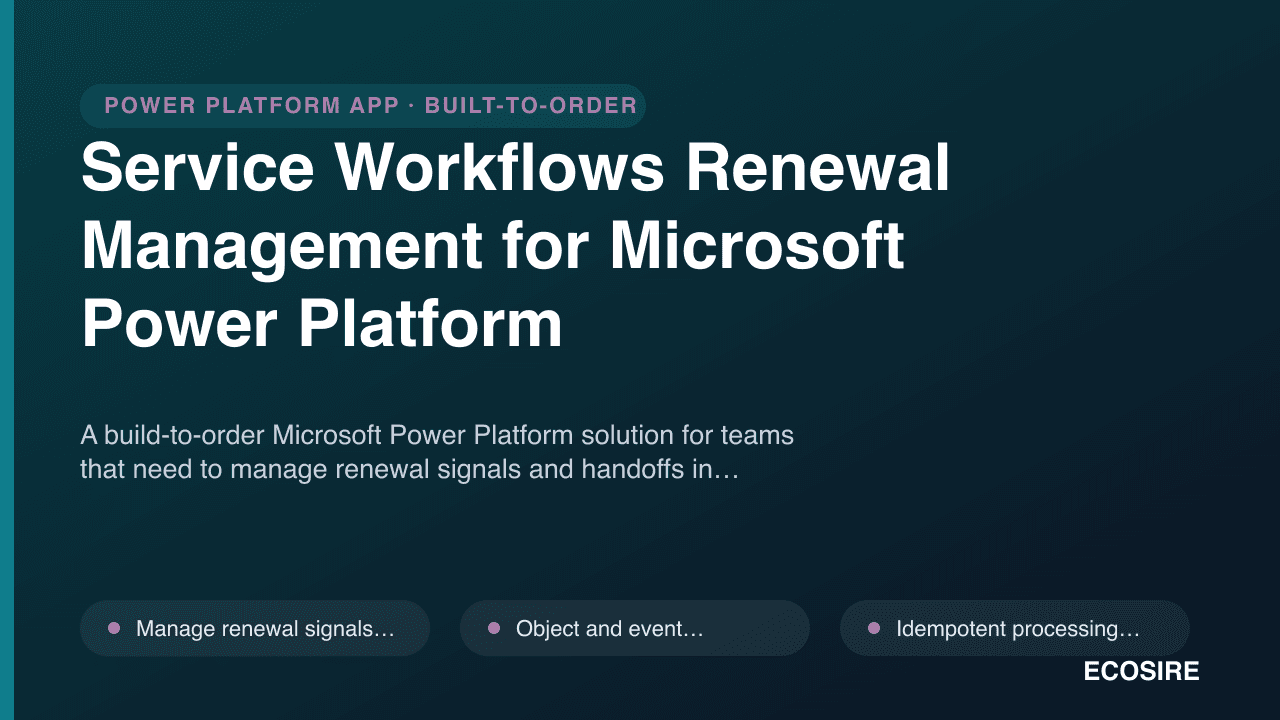 Service Workflows Renewal Management for Microsoft Power Platform