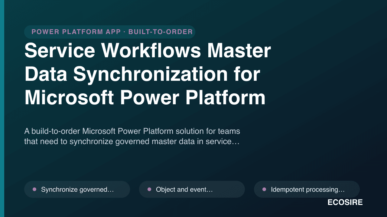 Service Workflows Master Data Synchronization for Microsoft Power Platform