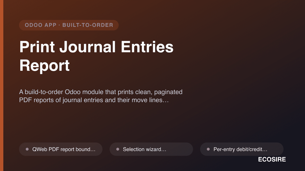 Print Journal Entries Report