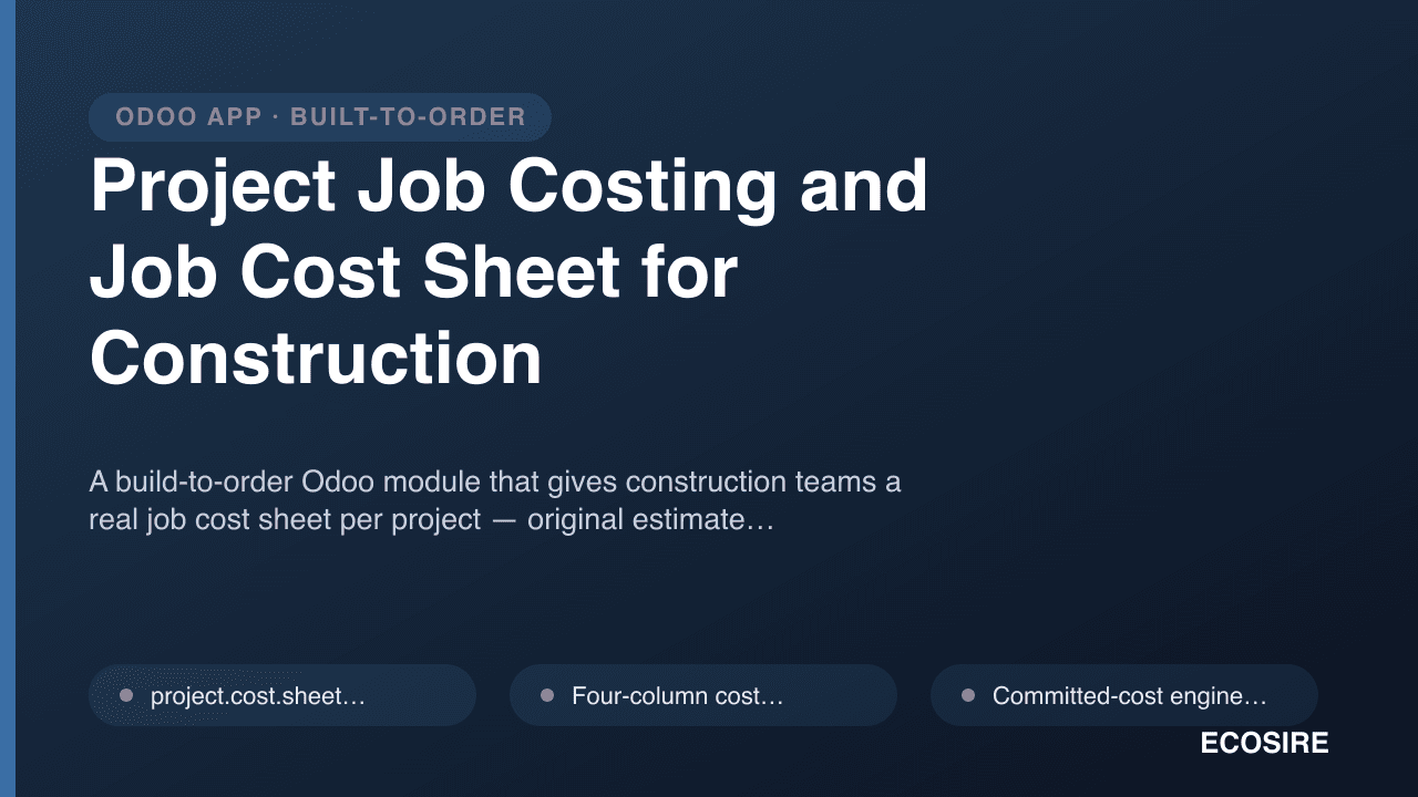 Project Job Costing and Job Cost Sheet for Construction