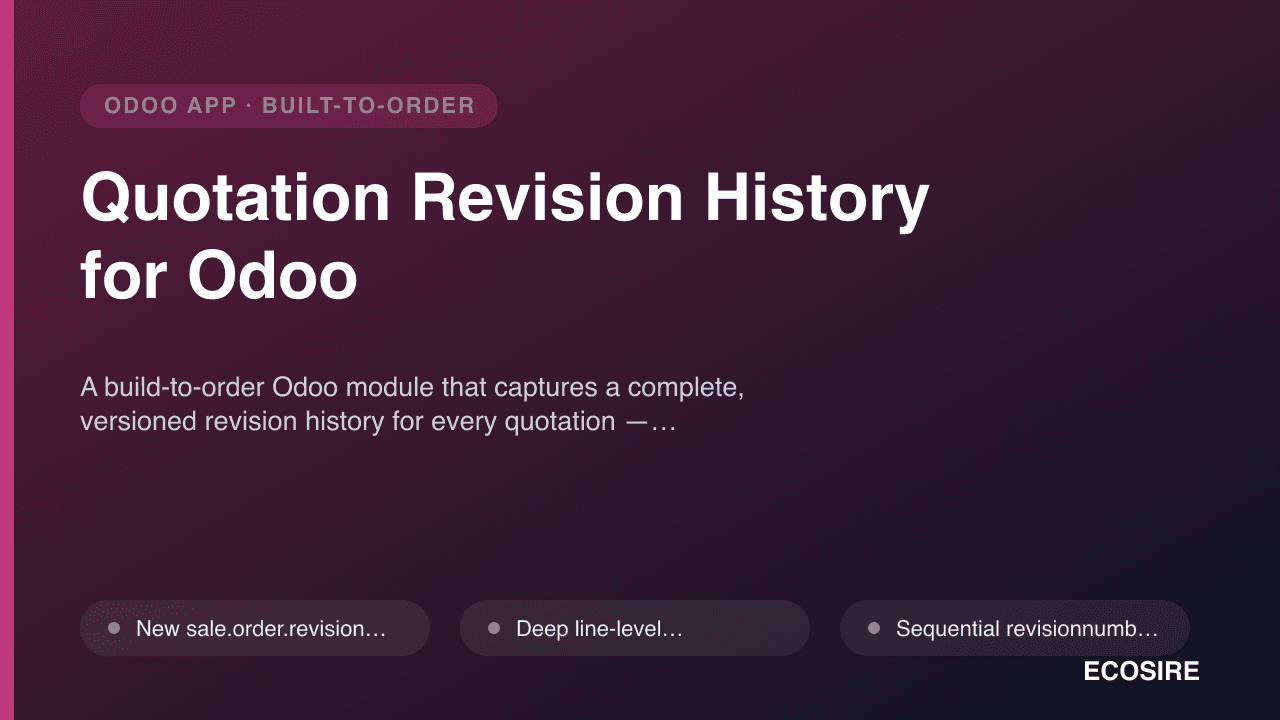 Quotation Revision History for Odoo