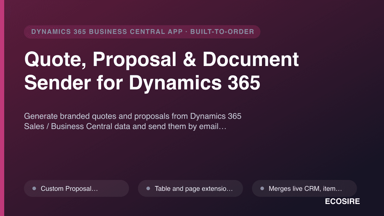 Quote, Proposal & Document Sender for Dynamics 365