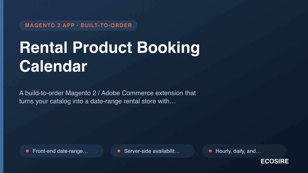 Rental Product Booking Calendar