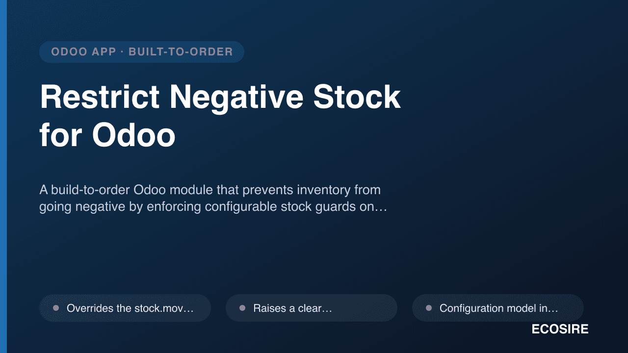 Restrict Negative Stock for Odoo
