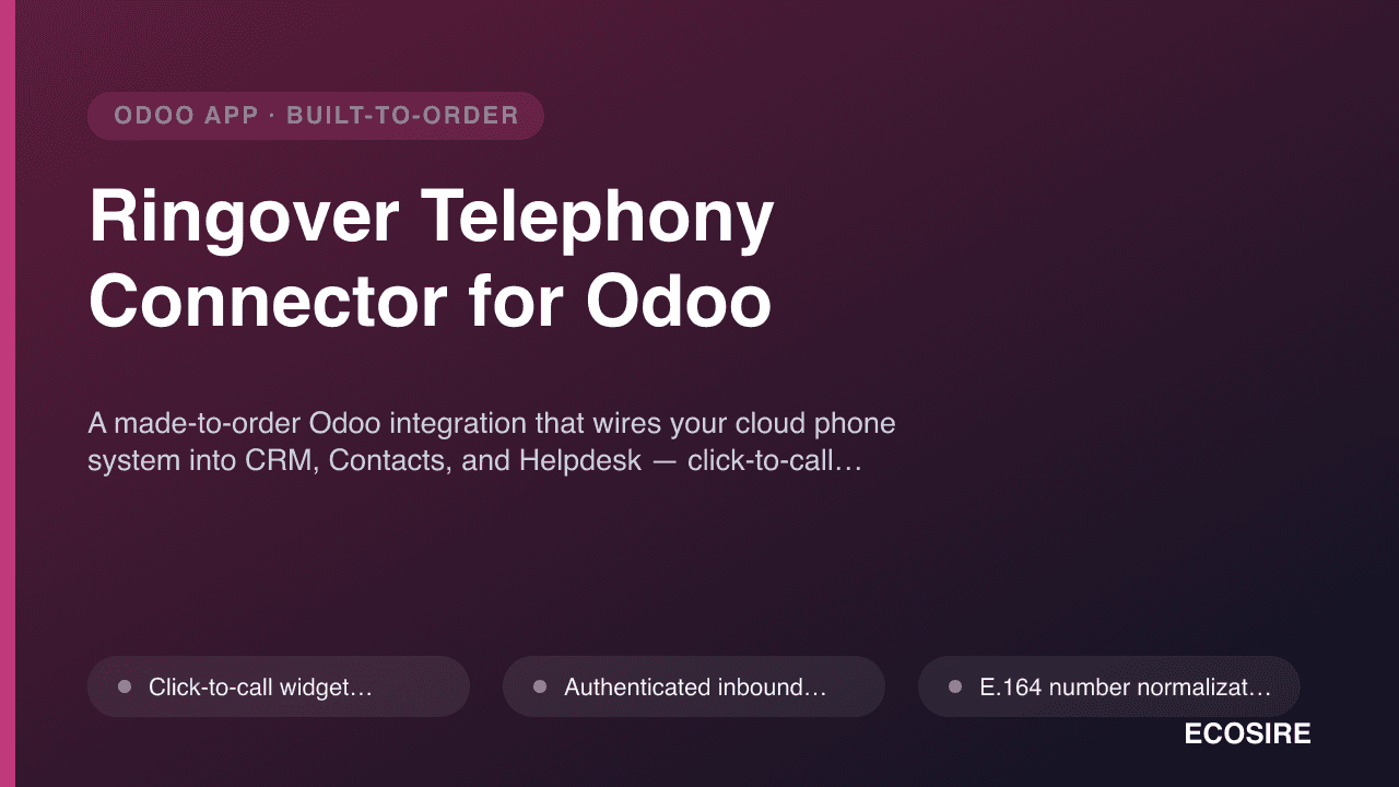Ringover Telephony Connector for Odoo