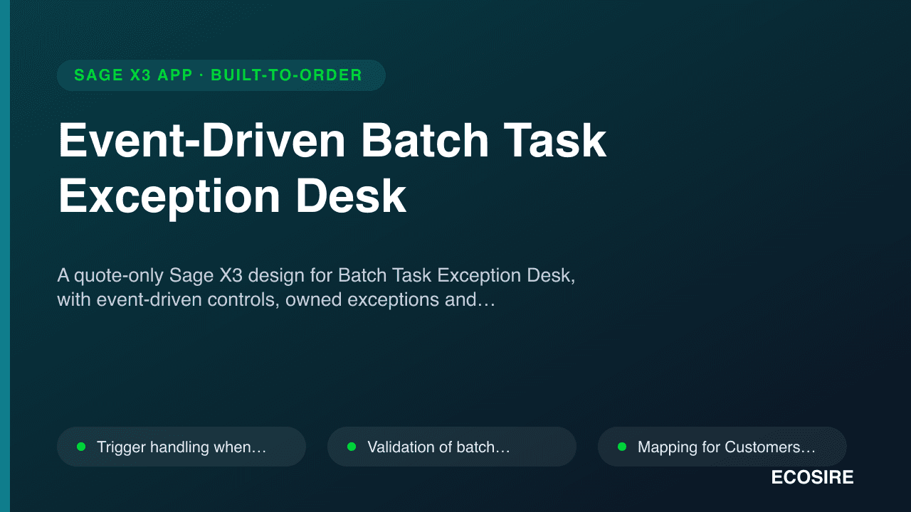 Event-Driven Batch Task Exception Desk