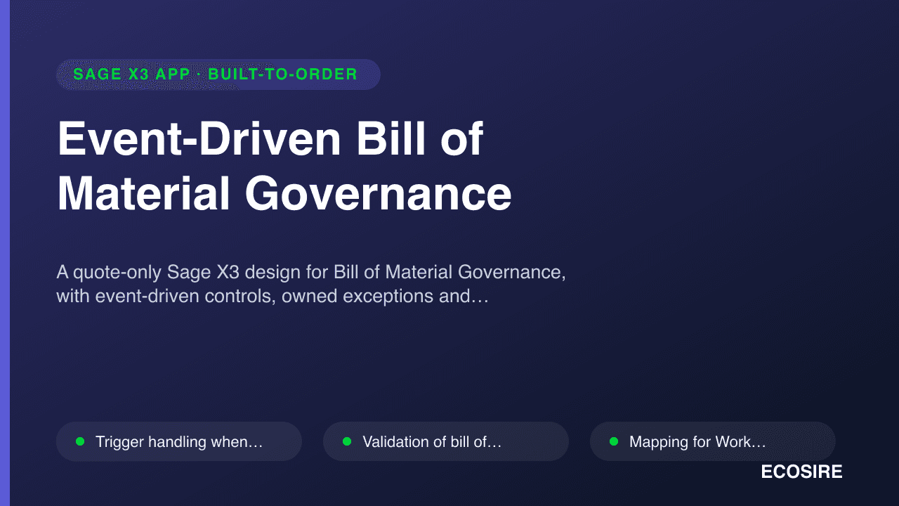 Event-Driven Bill of Material Governance