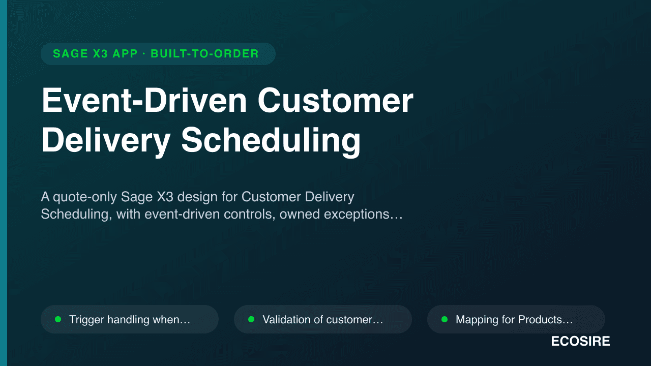 Event-Driven Customer Delivery Scheduling