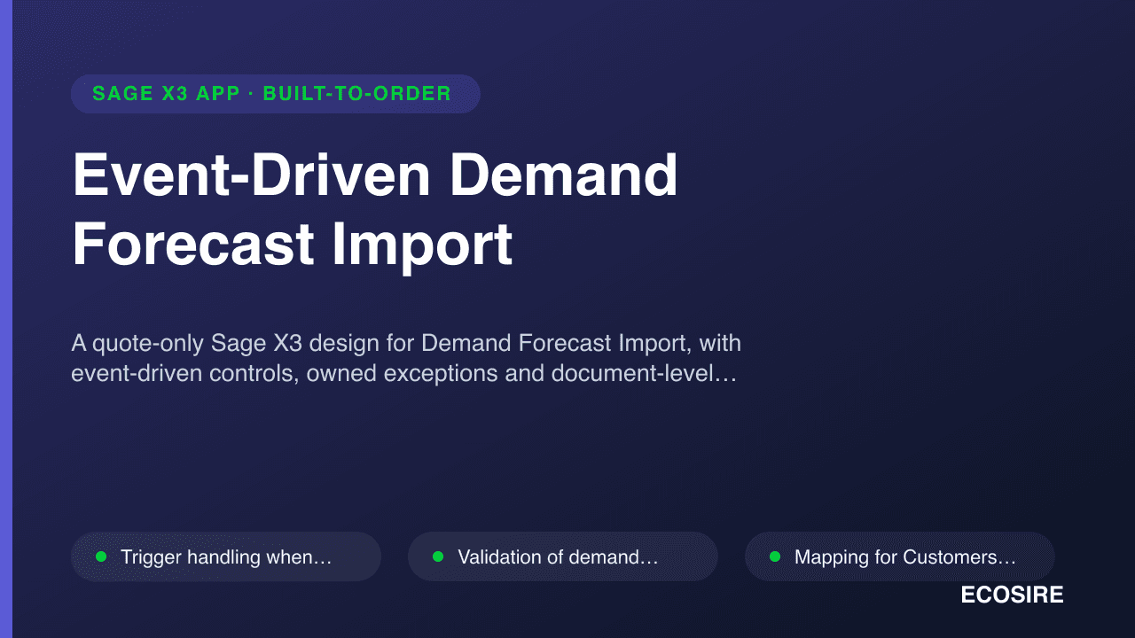 Event-Driven Demand Forecast Import
