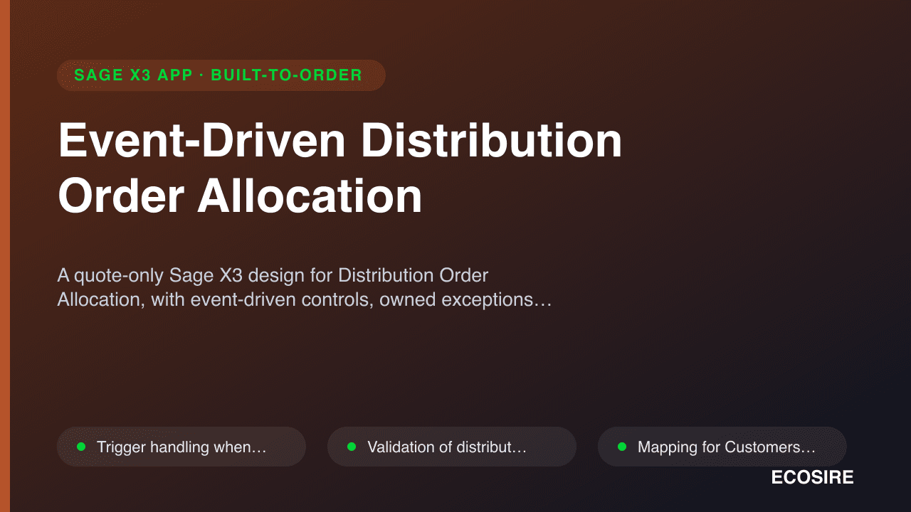 Event-Driven Distribution Order Allocation