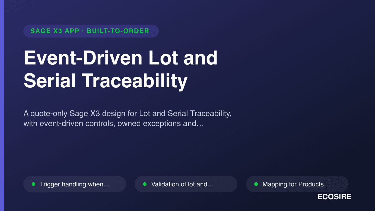 Event-Driven Lot and Serial Traceability