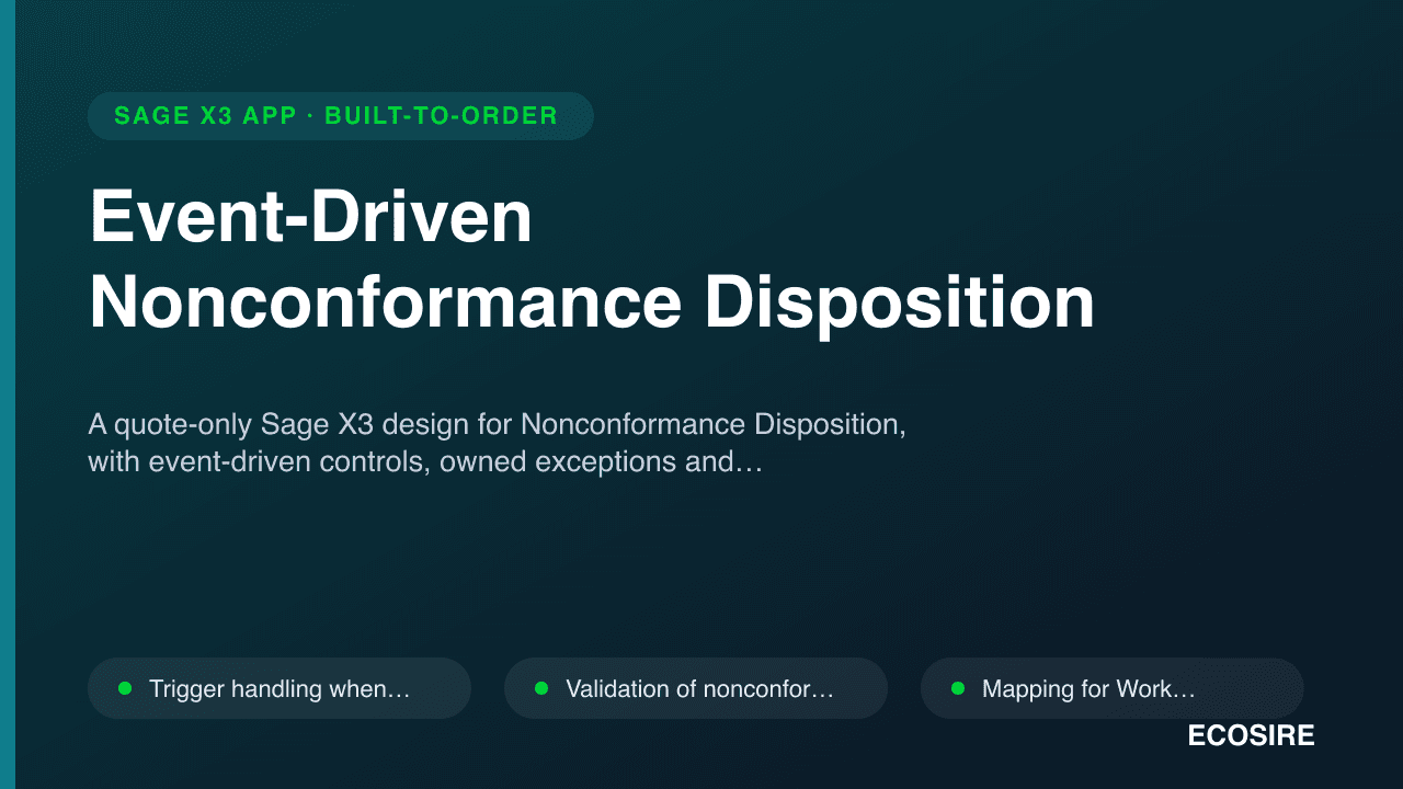 Event-Driven Nonconformance Disposition