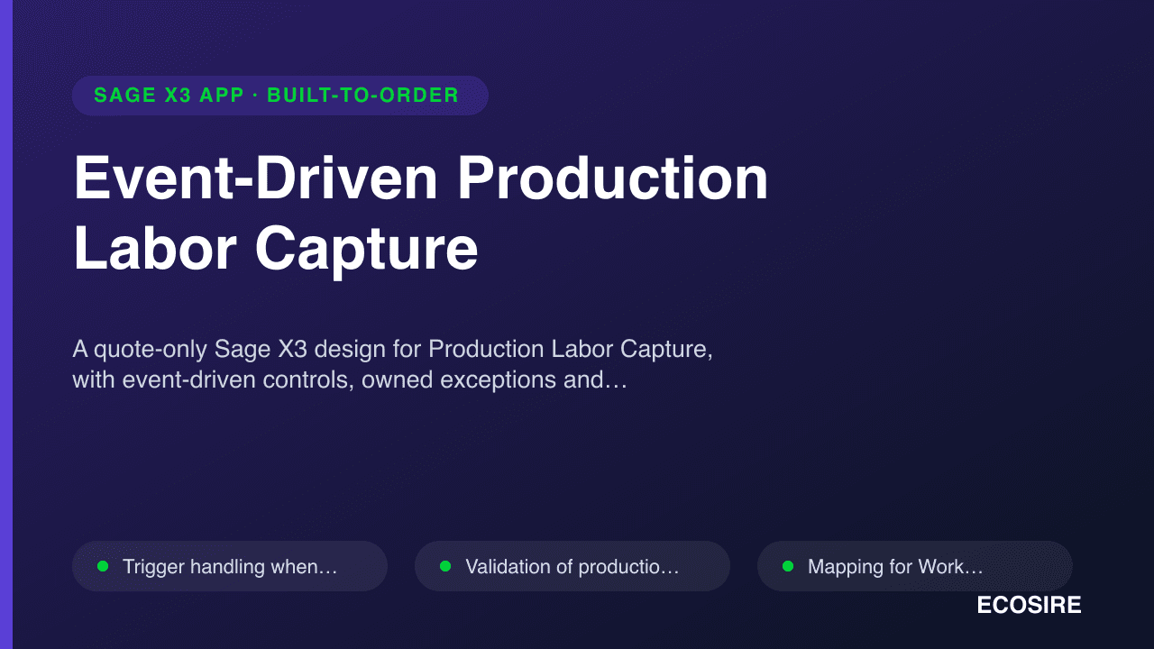 Event-Driven Production Labor Capture